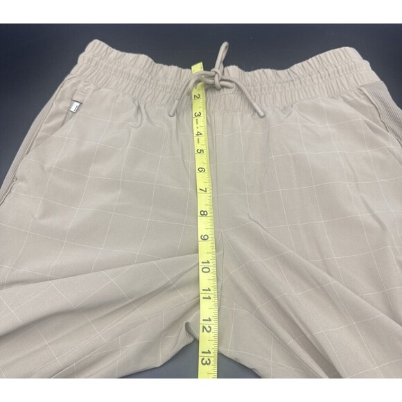 Athleta Women’s BROOKLYN TEXTURED JOGGER WINDOWPANE TAUPE Sz 4 Stretch Pockets - Picture 11 of 13